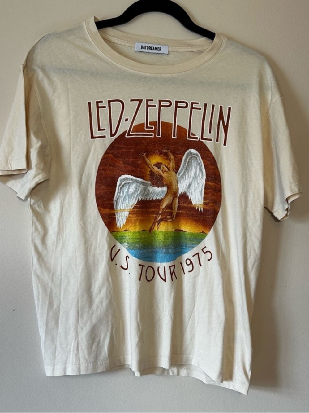 Daydreamer Led Zeppelin Graphic Band Tee Medium Vintage Wash Rock T-Shirt